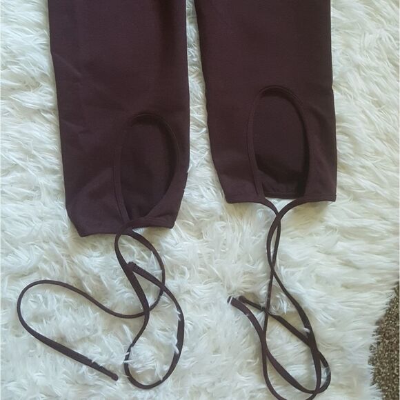 Aerie Ankle Tie Leggings Dark Purple Womens Size Medium - Picture 4 of 8